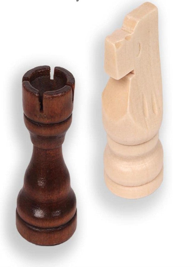 LUCKYMORDEN Wood International Chess Piece Set, 32 Pieces with Padded Felt Bottom, 1 Inch, Educational Toy - Image 1